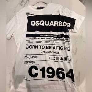 DSQUARED2 Black and White Graphic Tee